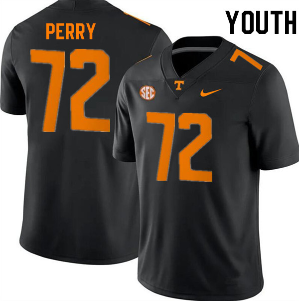 Youth #72 Jesse Perry Tennessee Volunteers College Football Jerseys Stitched-Black